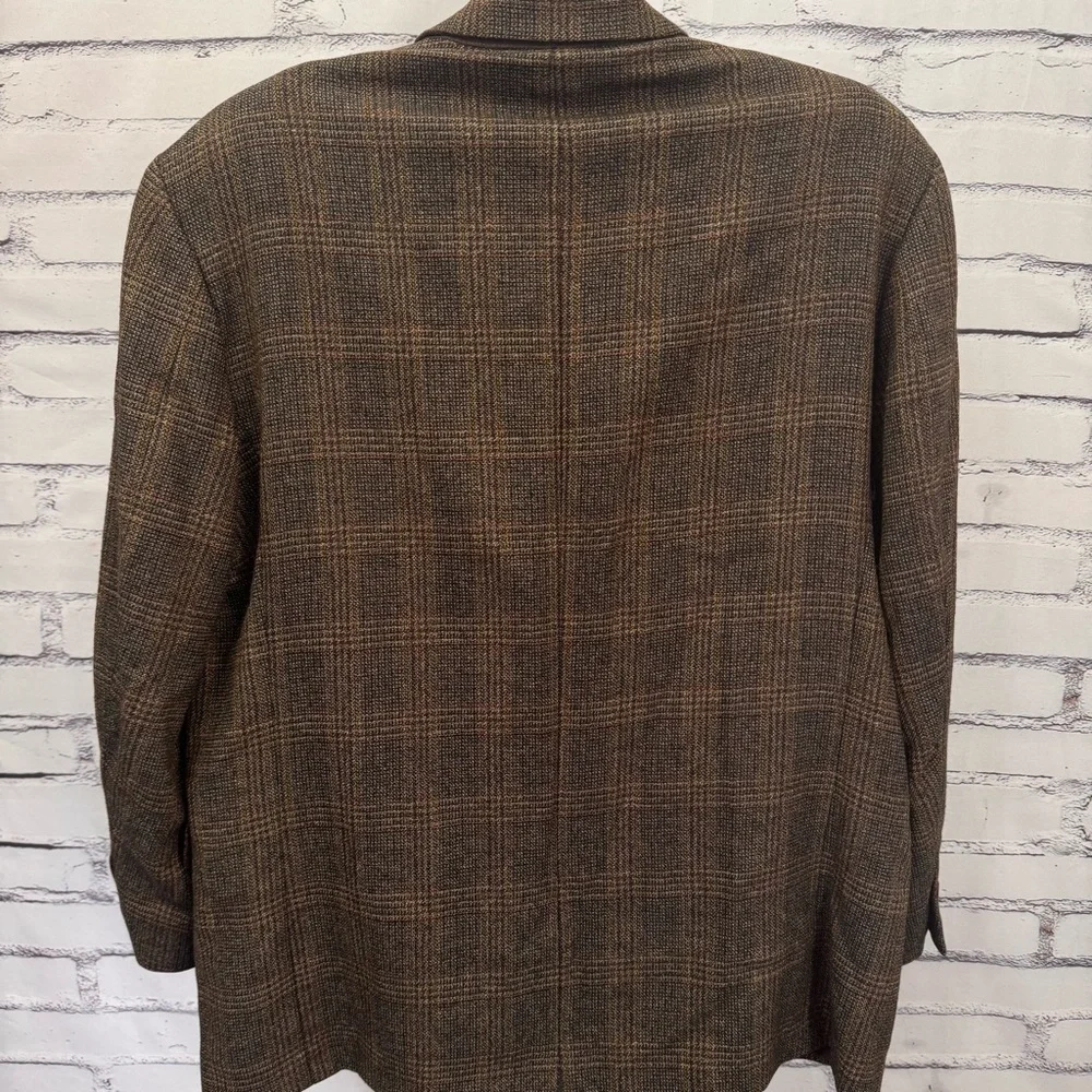 Men's 44R Vito Rufolo Wool Blazer‎ Brown Tweed Sport Coat Italian Fabric Classic